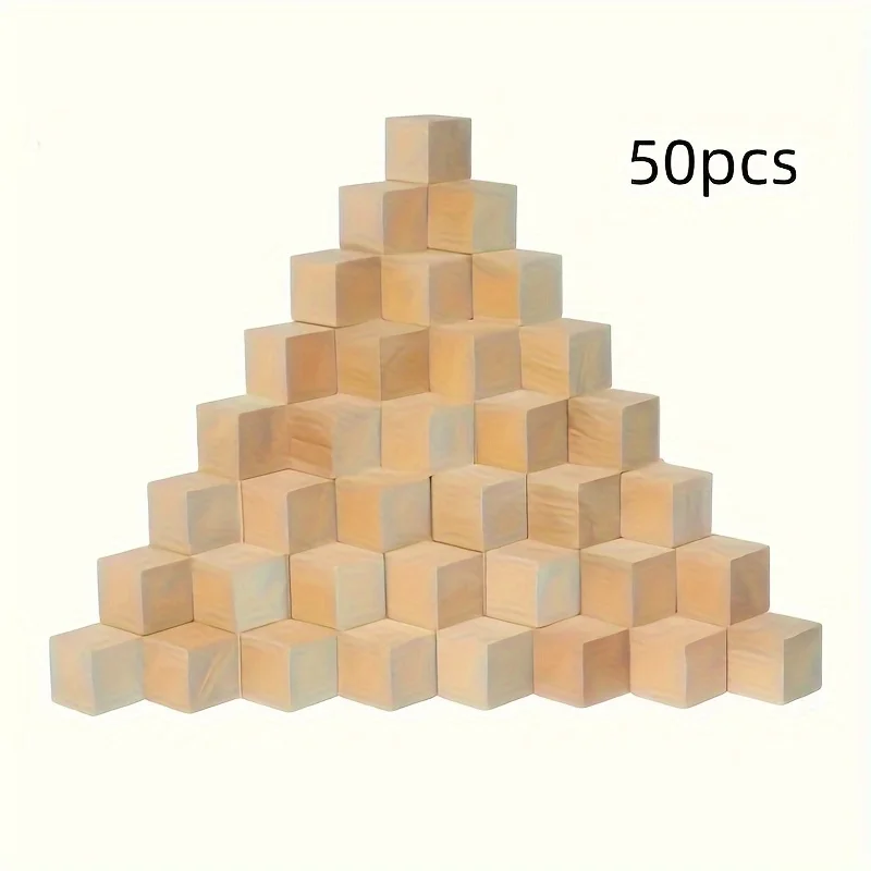 50Pcs Unfinished Blank Mini DIY Wooden Square Blocks 2cm Wood Solid Cubes for Wooden Craft Kids Toy Puzzle Making Material
50Pcs Unfinished Blank Mini DIY Wooden Square Blocks 2cm Wood Solid Cubes for Wooden Craft Kids Toy Puzzle Making Material