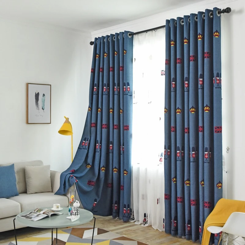Mediterranean Embroidered Children's Curtain Cloth British Embroidered Soldier Blackout Curtain Living Room Bedroom Curtain Blue
Mediterranean Embroidered Children's Curtain Cloth British Embroidered Soldier Blackout Curtain Living Room Bedroom Curtain Blue