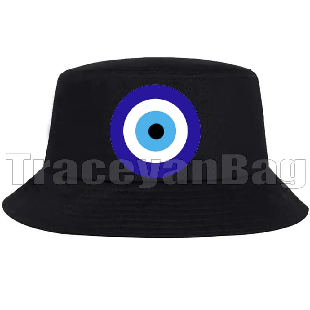 Blue Evil Eye Charm Circles Greek Graffiti Turkish Masallah Nazar Black Bucket Hat Fishermen Cap Outdoor Casual Sunscreen Hat
Blue Evil Eye Charm Circles Greek Graffiti Turkish Masallah Nazar Black Bucket Hat Fishermen Cap Outdoor Casual Sunscreen Hat