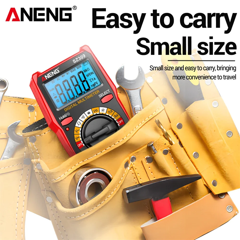 ANENG SZ309 High Precision Digital Multimeter AC DC Voltage Current LCD Backlight Mini Portable Professional Electrical Tester
ANENG SZ309 High Precision Digital Multimeter AC DC Voltage Current LCD Backlight Mini Portable Professional Electrical Tester