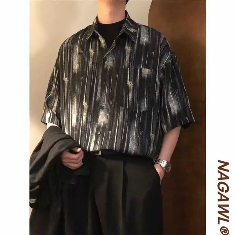 American Retro Striped Short Sleeve Shirt Men Summer Trendy Design Loose Casual Handsome Beach Shirt Youth Popular Cotton Linen
American Retro Striped Short Sleeve Shirt Men Summer Trendy Design Loose Casual Handsome Beach Shirt Youth Popular Cotton Linen