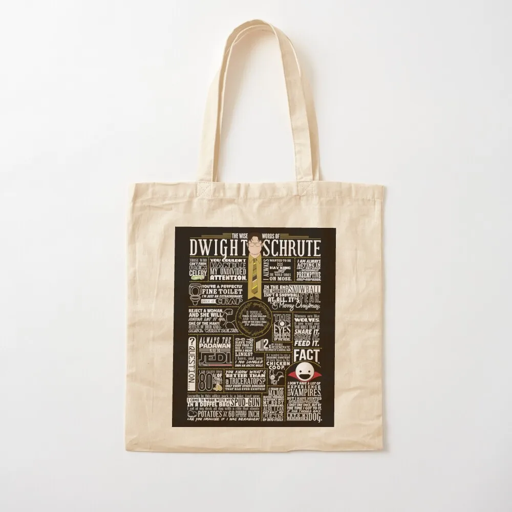 The Wise Words of Dwight Schrute (Dark Tee) Tote Bag Big bag women Lady bags Shopper bag Canvas Tote
The Wise Words of Dwight Schrute (Dark Tee) Tote Bag Big bag women Lady bags Shopper bag Canvas Tote