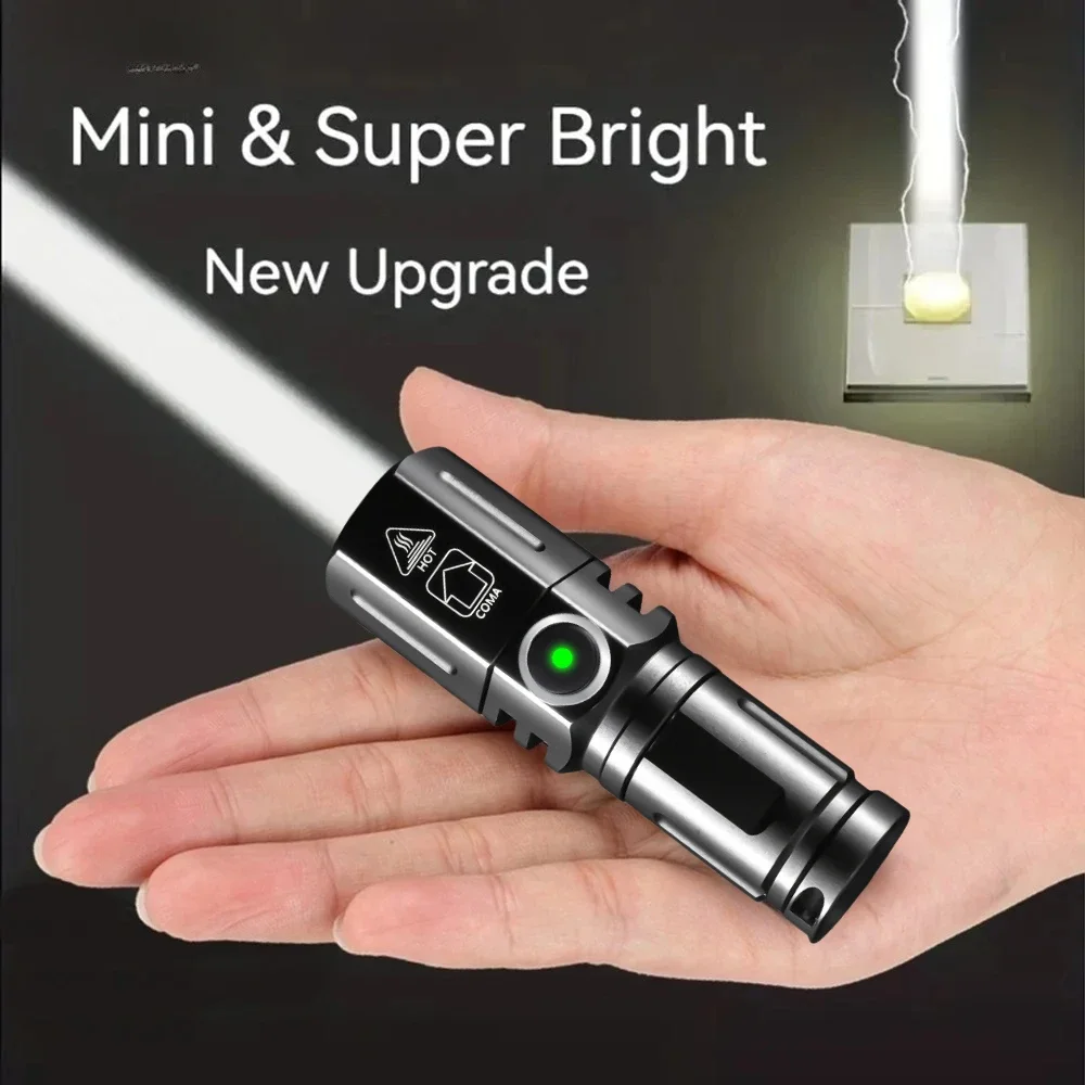 Mini Portable White Laser LED Flashlight 3 Modes Pocket Torch Type C Rechargeable Long Shot Light for Outdoor Camping
Mini Portable White Laser LED Flashlight 3 Modes Pocket Torch Type C Rechargeable Long Shot Light for Outdoor Camping
