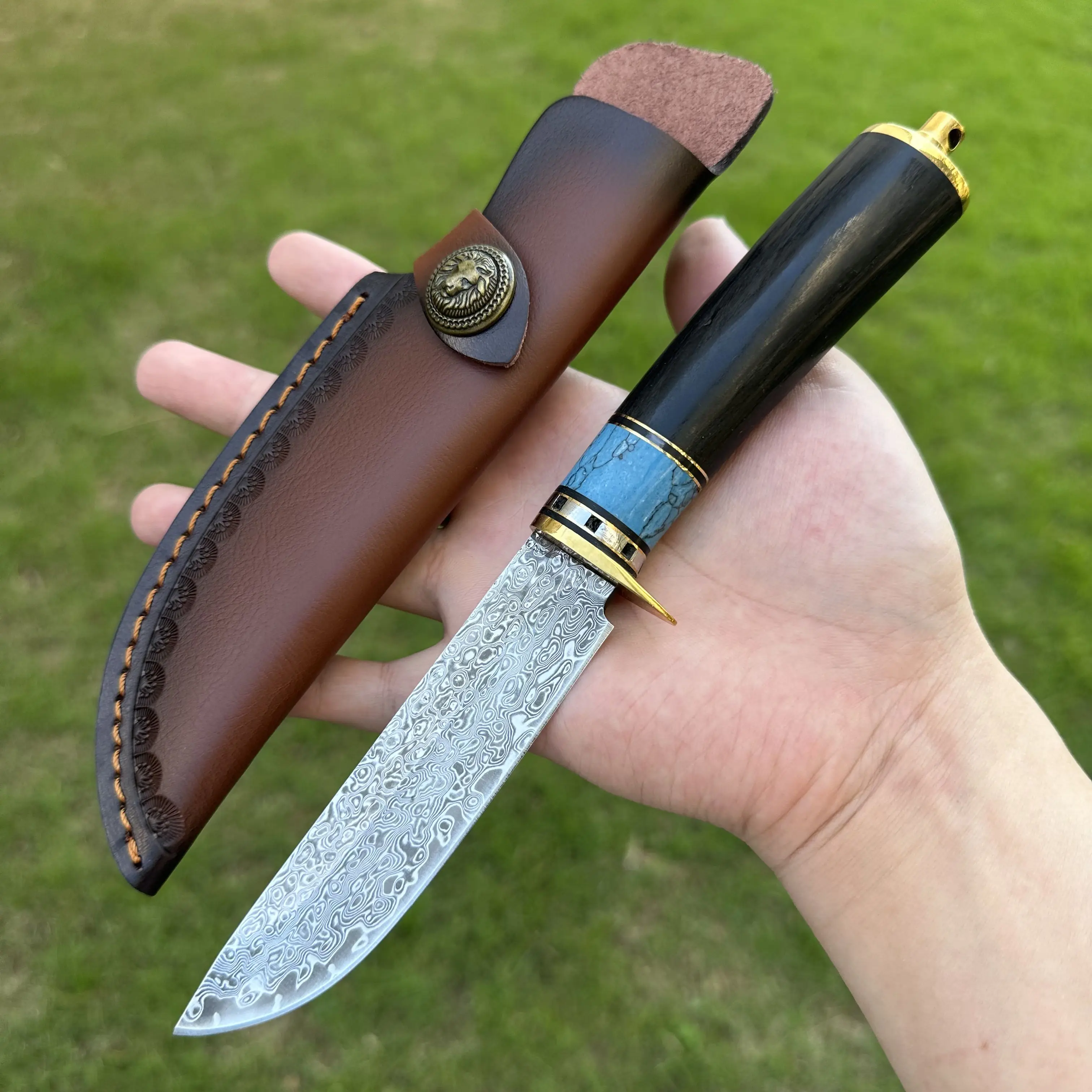 Topwell Handmade Knife VG10 Damascus Fixed Blade Sandalwood Handle Leather Sheath Premium Camping Survival Knife Sharp&Solid
Topwell Handmade Knife VG10 Damascus Fixed Blade Sandalwood Handle Leather Sheath Premium Camping Survival Knife Sharp&Solid