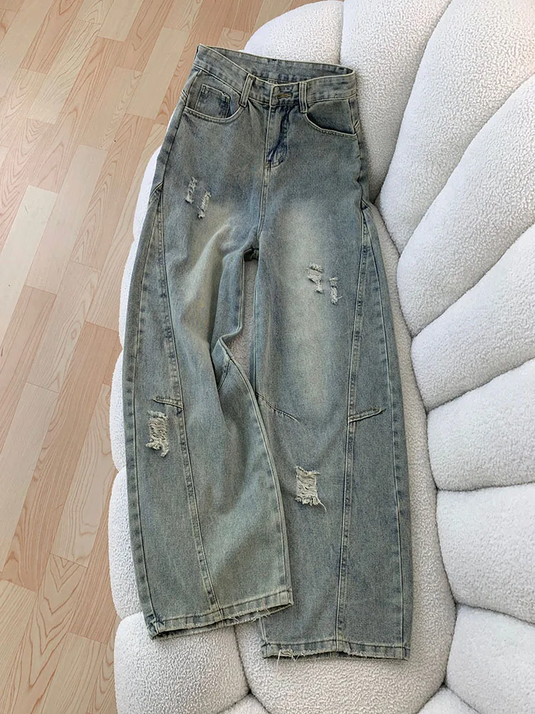 Vintage Ripped Hole Denim Pants 2026 Women's New Casual High Waist Wide Leg Jeans Fashionable Spicy Girls Loose Trousers
Vintage Ripped Hole Denim Pants 2026 Women's New Casual High Waist Wide Leg Jeans Fashionable Spicy Girls Loose Trousers