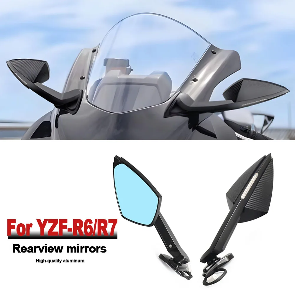 New Motorcycle Accessories Rearview Mirrors Side Mirrors with LED Turn Signal For Yamaha YZFR7 YZF-R7 21-25 YZF-R6 17-20
New Motorcycle Accessories Rearview Mirrors Side Mirrors with LED Turn Signal For Yamaha YZFR7 YZF-R7 21-25 YZF-R6 17-20