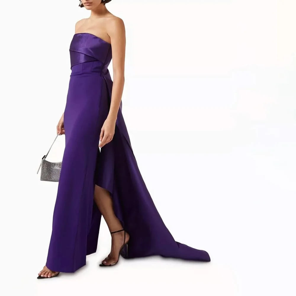 Purple Evening Dress Customized Strapless Sexy Evening Gowns for Women 2026 Pleated Jersey Straight Formal Party Dresses
Purple Evening Dress Customized Strapless Sexy Evening Gowns for Women 2026 Pleated Jersey Straight Formal Party Dresses