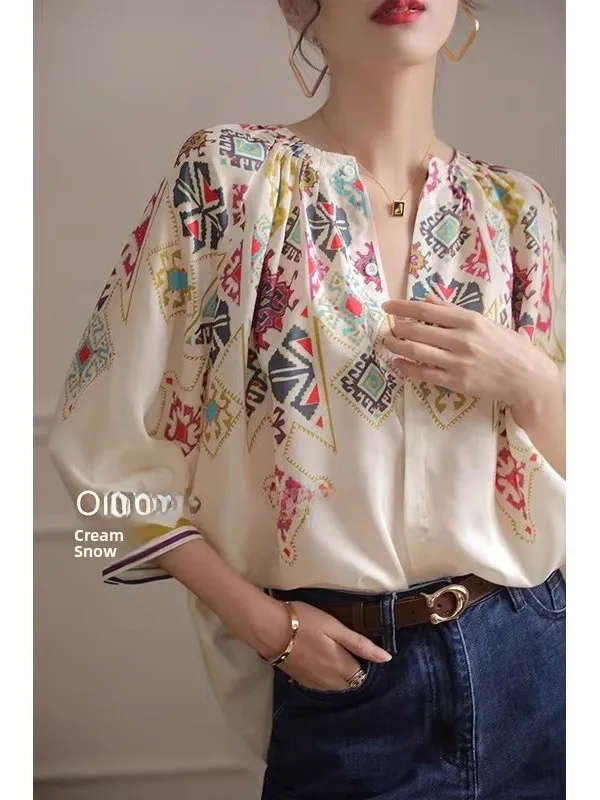 Elegant Chiffon Shirt Women's Spring Autumn Summer Fashionable Top Beautiful Sleeveless V-neck Printed Loose Fit Korean Style
Elegant Chiffon Shirt Women's Spring Autumn Summer Fashionable Top Beautiful Sleeveless V-neck Printed Loose Fit Korean Style