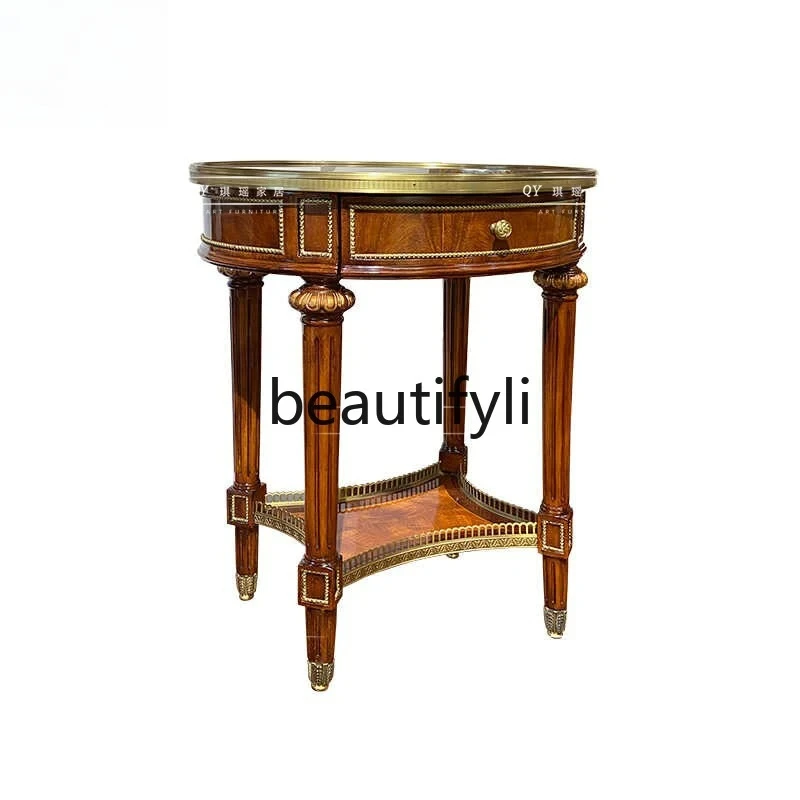 English Classical Mahogany Round Corner Table Pure Copper Decorative Piece Coffee Table Sofa Side Table 
English Classical Mahogany Round Corner Table Pure Copper Decorative Piece Coffee Table Sofa Side Table