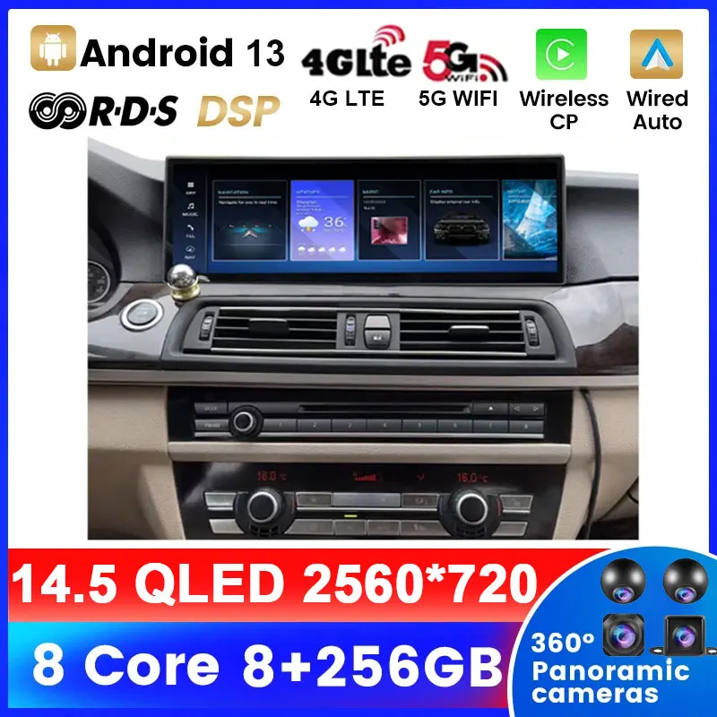 14.5 Inch HD 2560*720P ID8 Android 13 For BMW 5 Series F10 F11 2010-2017 Wireless Carplay Auto Multimedia 4G GPS Navigation DSP
14.5 Inch HD 2560*720P ID8 Android 13 For BMW 5 Series F10 F11 2010-2017 Wireless Carplay Auto Multimedia 4G GPS Navigation DSP