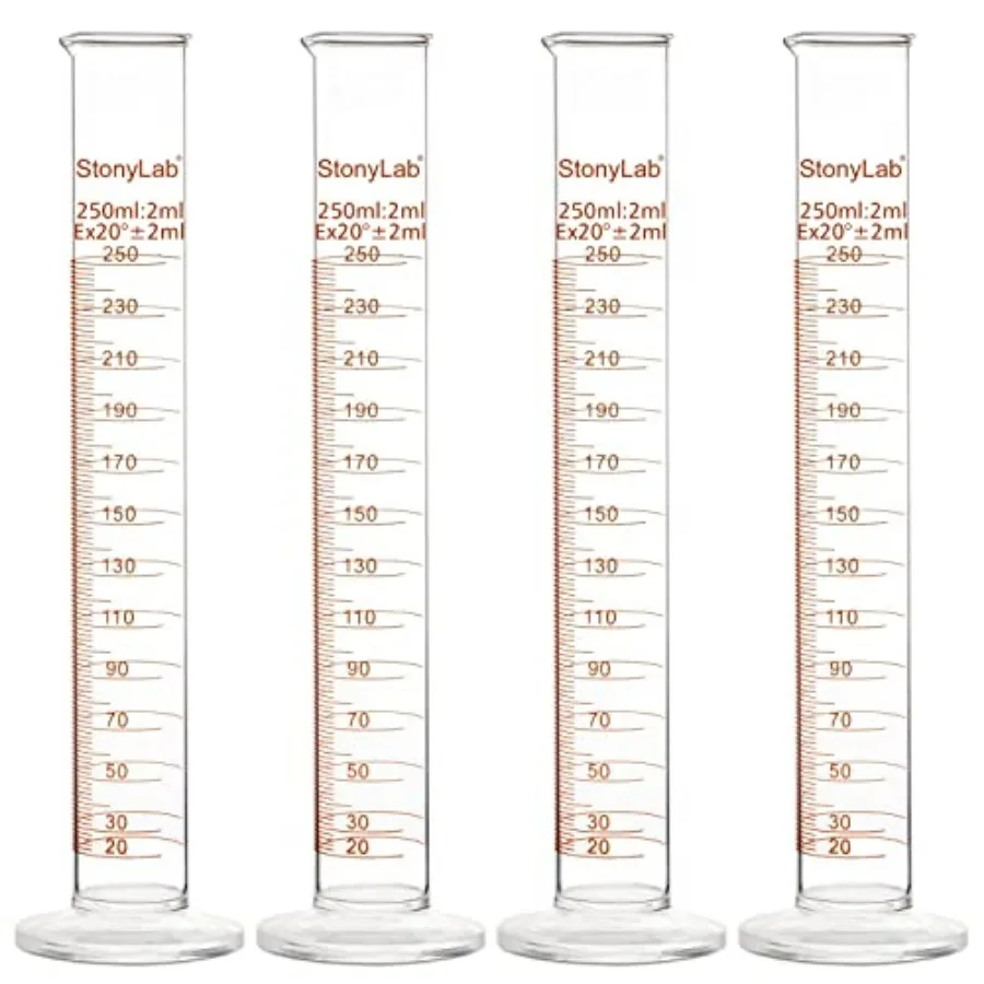 StonyLab 4-Pack Borosilicate Glass 2 Heavy Wall Graduated Cylinder Measuring Cylinder 2
StonyLab 4-Pack Borosilicate Glass 2 Heavy Wall Graduated Cylinder Measuring Cylinder 2