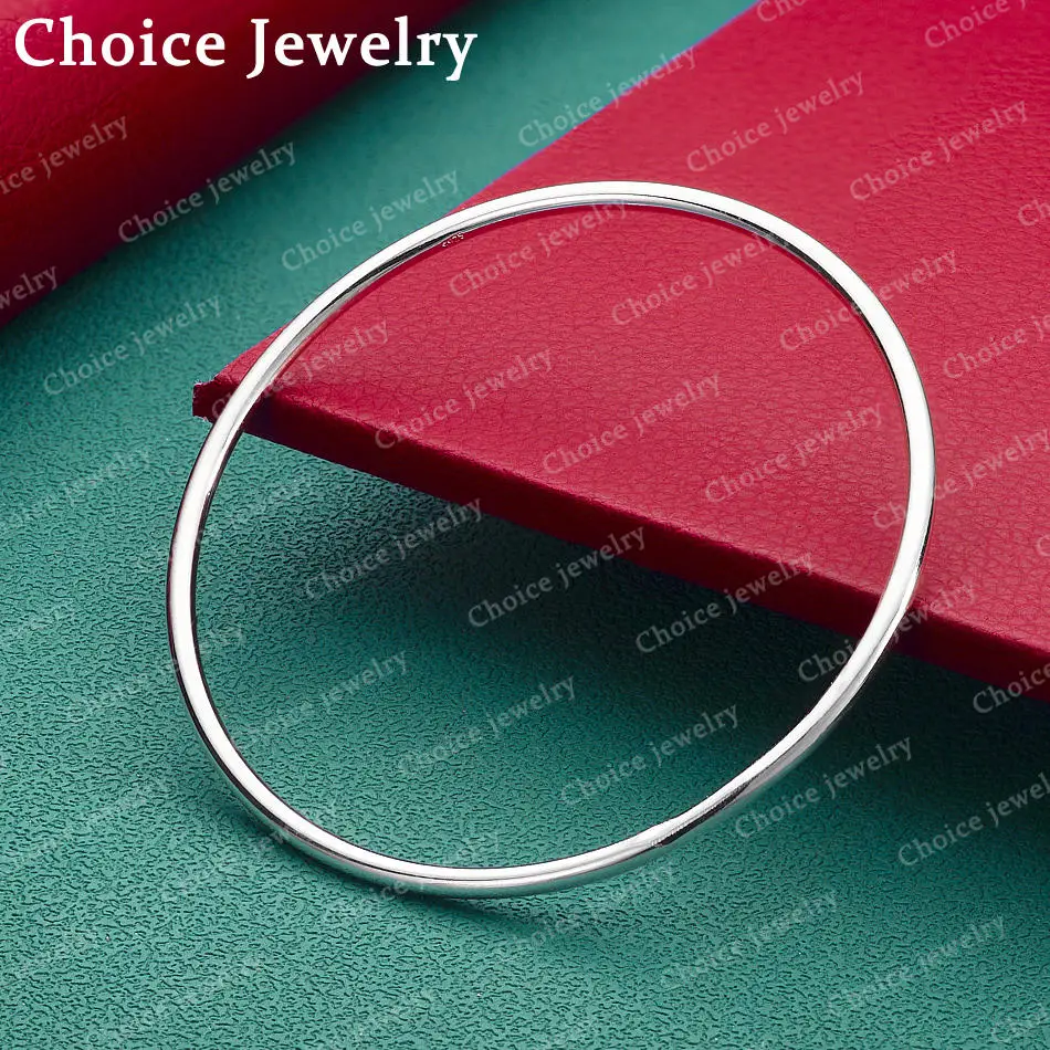 925 Sterling Silver 3mm Bangle Bracelet For Women Fashion Jewelry Simple Classic Elegant Party Birthday Gifts
925 Sterling Silver 3mm Bangle Bracelet For Women Fashion Jewelry Simple Classic Elegant Party Birthday Gifts