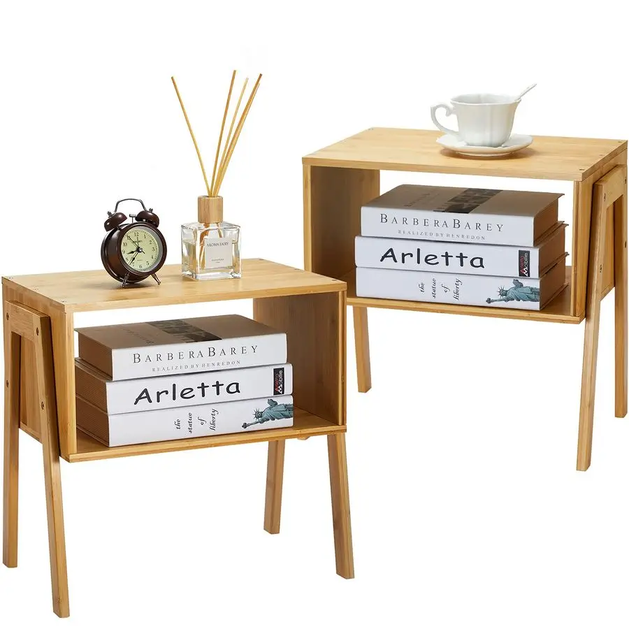 Bamboo Stackable End Tables, Wood Living Room Nightstand, Bedside Tables for Bedroom Storage, 2PCS
Bamboo Stackable End Tables, Wood Living Room Nightstand, Bedside Tables for Bedroom Storage, 2PCS