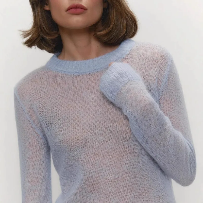 Spring Summer New Fashion Thin Sweater Women's Round Neck Hollowed Out Basic Knitted Sweater Candy Colored Clothes Top
Spring Summer New Fashion Thin Sweater Women's Round Neck Hollowed Out Basic Knitted Sweater Candy Colored Clothes Top