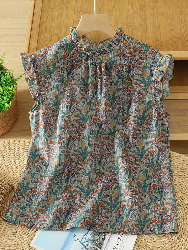 Retro Sleeveless Floral Women's Shirt Thin High-End Design Unique Beautiful Vest Small Shirt Breathable Summer Casual Top
Retro Sleeveless Floral Women's Shirt Thin High-End Design Unique Beautiful Vest Small Shirt Breathable Summer Casual Top