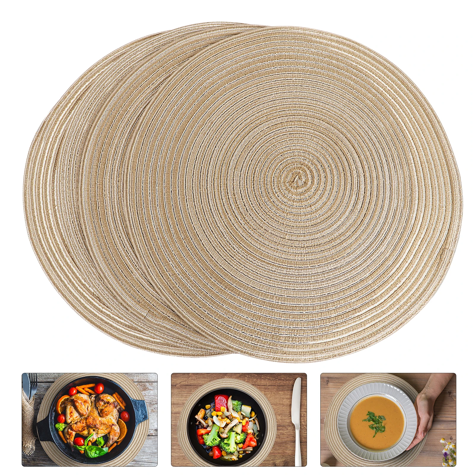 4 pcs Heat Insulation Mat Round Woven Table Mats Non-Skid Placemat Coffee Color For Home Bar Restaurant Use Table Mat
4 pcs Heat Insulation Mat Round Woven Table Mats Non-Skid Placemat Coffee Color For Home Bar Restaurant Use Table Mat