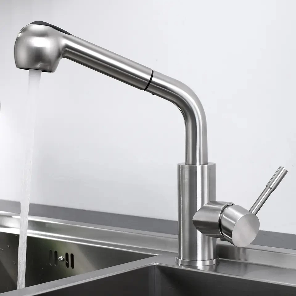 High Quality Brass Pull out kitchen sink faucet with two model spray nozzle One Hole hot cold water Kitchen Tap,Brushed Nickel
High Quality Brass Pull out kitchen sink faucet with two model spray nozzle One Hole hot cold water Kitchen Tap,Brushed Nickel