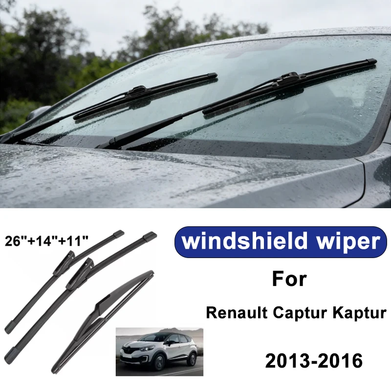 For Renault Captur Kaptur 2013-2016 car windshield front/rear wipers, silent wiper blades, car blade brush accessories
For Renault Captur Kaptur 2013-2016 car windshield front/rear wipers, silent wiper blades, car blade brush accessories