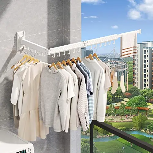White Wall-Mounted Triple-Fold Retractable Drying Rack Heavy Duty Collapsible For Balcony Bathroom Laundry Space Saving
White Wall-Mounted Triple-Fold Retractable Drying Rack Heavy Duty Collapsible For Balcony Bathroom Laundry Space Saving