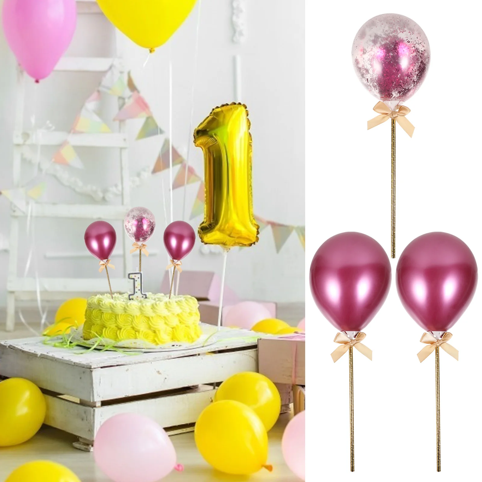 1Set Cake Balloon Topper Bright Color Not Easy to Leak Free Match Inserts Cake Decoration Balloon Cupcake Toppers 
1Set Cake Balloon Topper Bright Color Not Easy to Leak Free Match Inserts Cake Decoration Balloon Cupcake Toppers