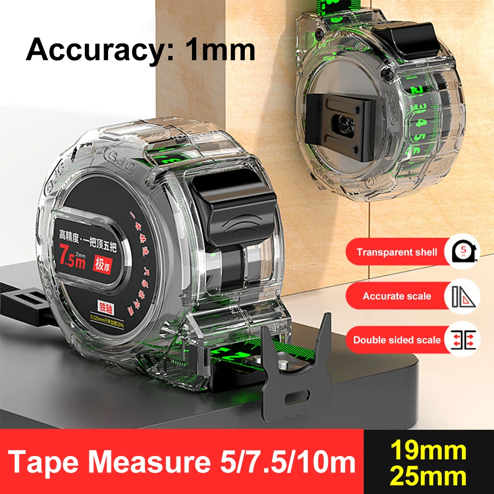 5/7.5/10 Meter Self Locking Fluorescent Steel Tape Measure High-Precision Thickened Double-Sided Box Ruler Scale Measuring Tool
5/7.5/10 Meter Self Locking Fluorescent Steel Tape Measure High-Precision Thickened Double-Sided Box Ruler Scale Measuring Tool