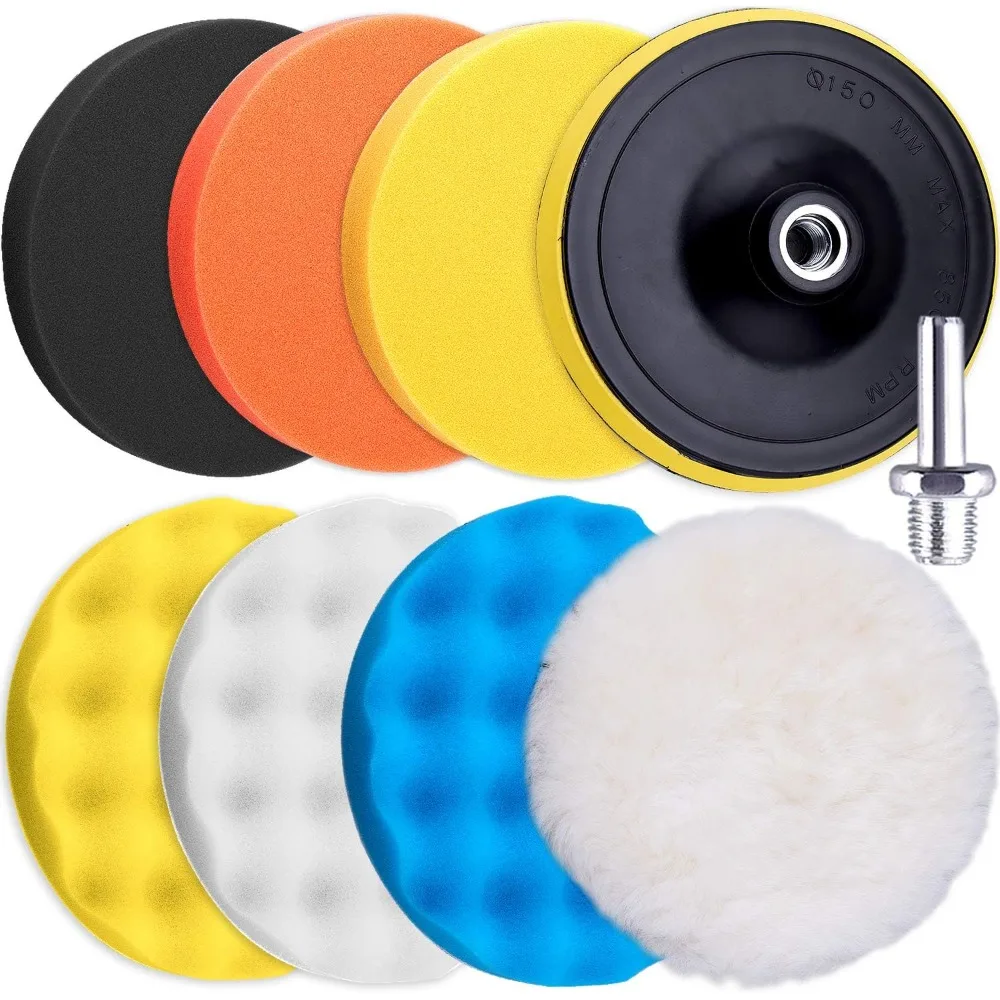 9 Pieces 3 Inch Buffing Pads Kit Foam Buffer Polisher Pads 3 Inch Hook and Loop Polishing Pads Buffer Attachment for Drill
9 Pieces 3 Inch Buffing Pads Kit Foam Buffer Polisher Pads 3 Inch Hook and Loop Polishing Pads Buffer Attachment for Drill