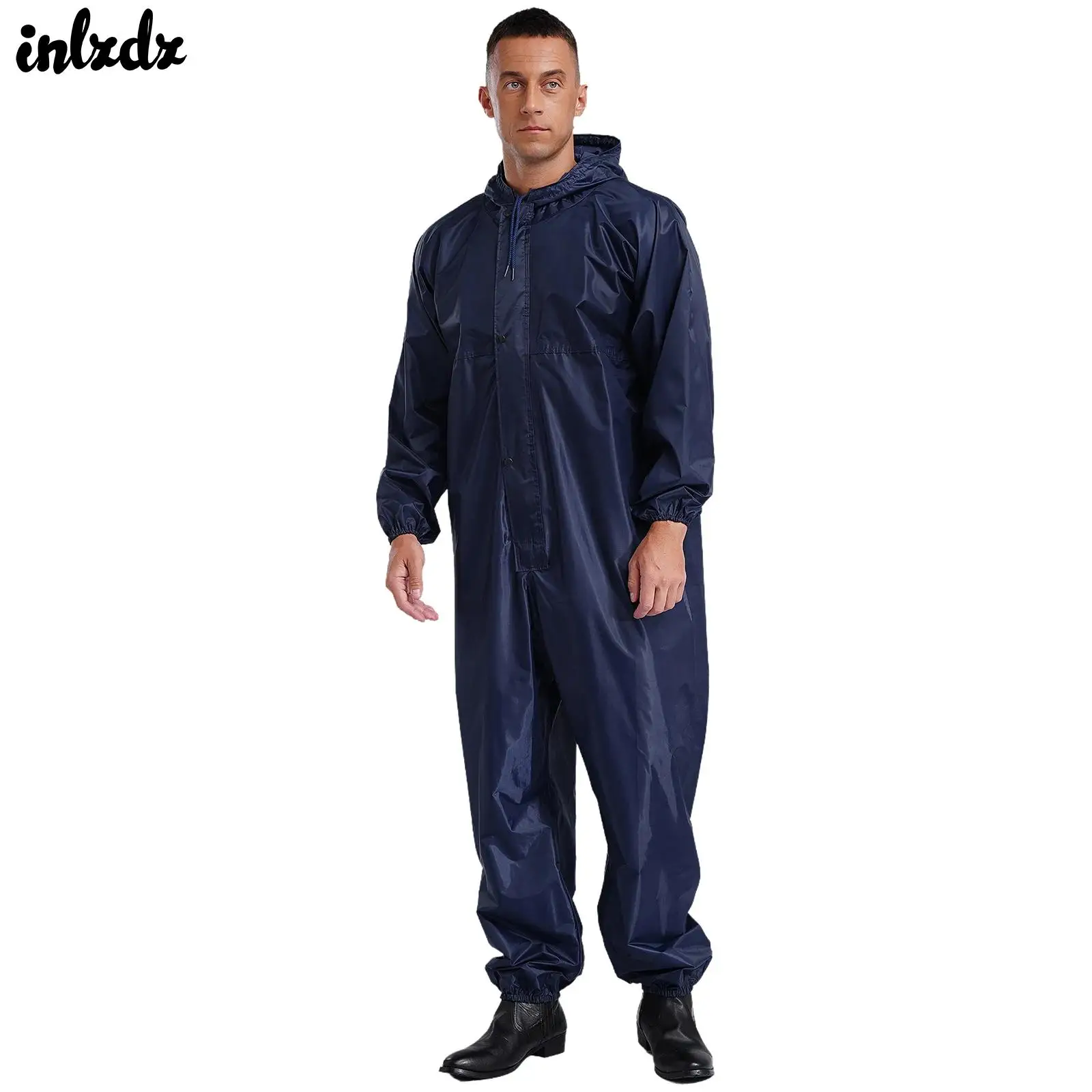 Unisex Mens Waterproof Dustproof Coveralls Raincoat Hooded Overalls Jumpsuit Front Zipper Elastic Opening Workshop Uniforms
Unisex Mens Waterproof Dustproof Coveralls Raincoat Hooded Overalls Jumpsuit Front Zipper Elastic Opening Workshop Uniforms