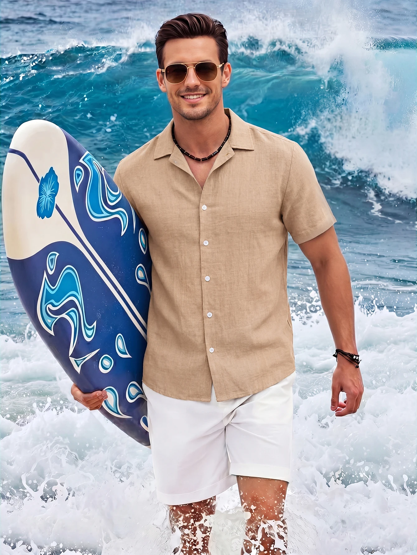 Summer New Linen-Style Beach Vacation Outdoor Leisure Quality Cuban Collar Men's Shirt
Summer New Linen-Style Beach Vacation Outdoor Leisure Quality Cuban Collar Men's Shirt