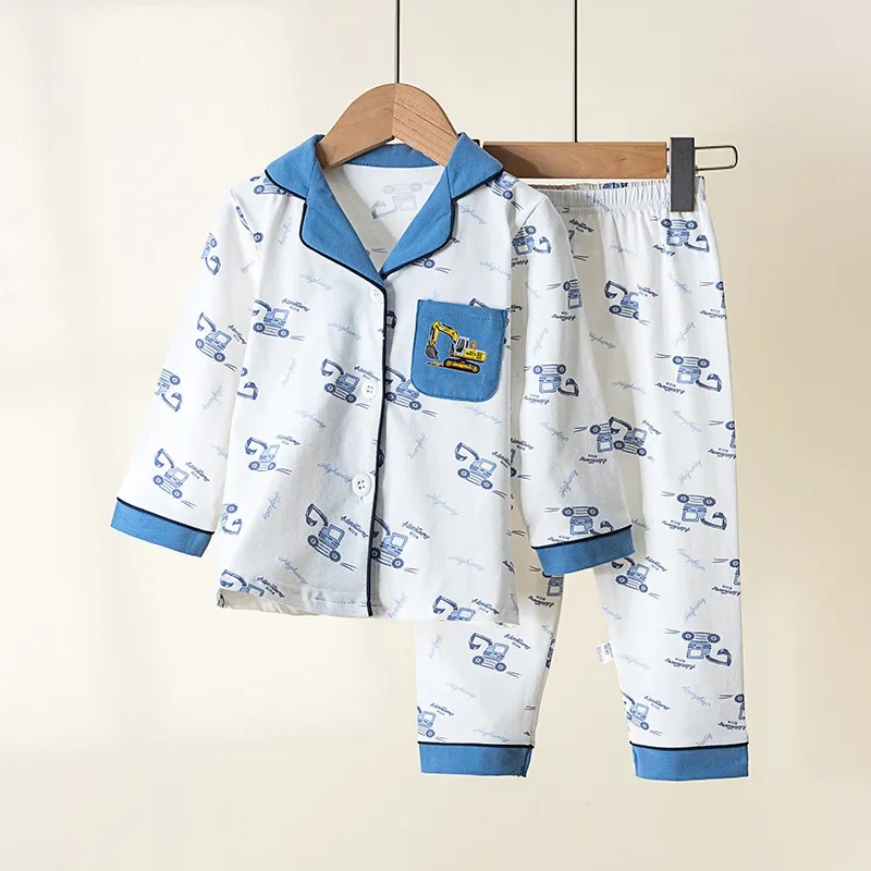 Children's Spring Lycra Pajamas Set Boys Girls Cute Cartoon Print Long Sleeve Lapel Soft Sleepwear Baby Casual Loose Homewear
Children's Spring Lycra Pajamas Set Boys Girls Cute Cartoon Print Long Sleeve Lapel Soft Sleepwear Baby Casual Loose Homewear