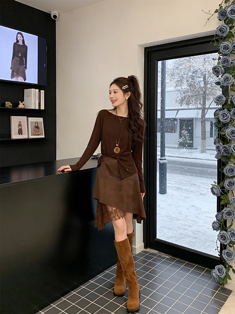 Fashionable Korean Style Two-Piece Set Women's Spring Autumn New Style Trendy Top Skirt Set High Waist Loose Fit Casual Wear
Fashionable Korean Style Two-Piece Set Women's Spring Autumn New Style Trendy Top Skirt Set High Waist Loose Fit Casual Wear