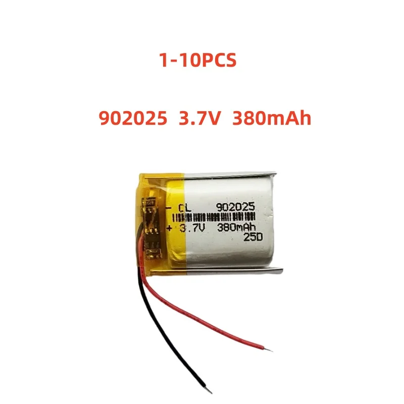 902025 3.7V 380mAh Small Size Lipo Rechargeable Battery Lithium Polymer For MP3 Bluetooth MID headset headphone video pen
902025 3.7V 380mAh Small Size Lipo Rechargeable Battery Lithium Polymer For MP3 Bluetooth MID headset headphone video pen