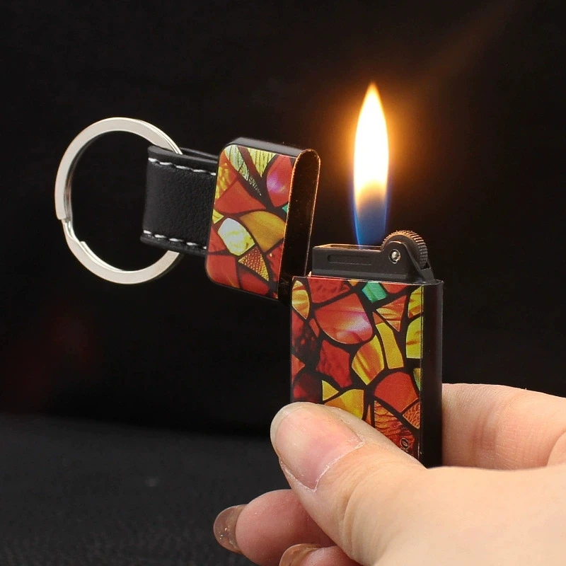 Metal Keychain Grinding Wheel Inflatable Lighter Fashionable Mini Portable Butane Gas Lighter Cigarette Accessories Smoking Gift
Metal Keychain Grinding Wheel Inflatable Lighter Fashionable Mini Portable Butane Gas Lighter Cigarette Accessories Smoking Gift
