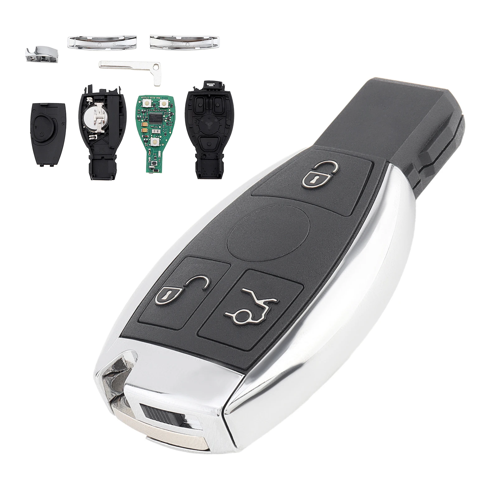 3-кнопочный автомобильный пульт дистанционного управления, подходит для Mercedes Benz года 2000+, NEC & BGA Control, 433 МГц, без ключа, необрезанный чехол для ключа
3-кнопочный автомобильный пульт дистанционного управления, подходит для Mercedes Benz года 2000+, NEC & BGA Control, 433 МГц, без ключа, необрезанный чехол для ключа