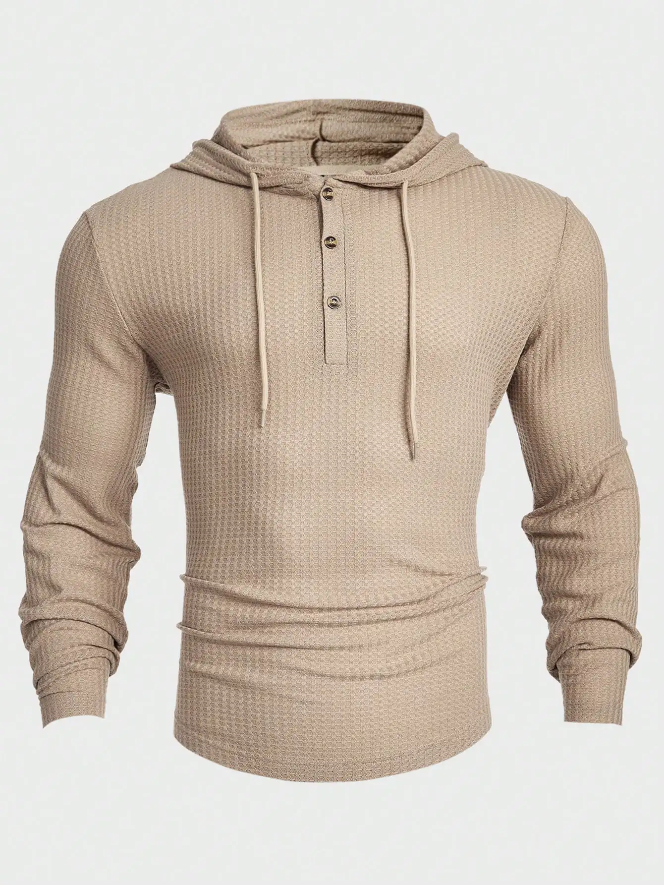 Men Waffle Knit Long Sleeve Hooded Henley T-Shirt Casual Spring Fall
Men Waffle Knit Long Sleeve Hooded Henley T-Shirt Casual Spring Fall