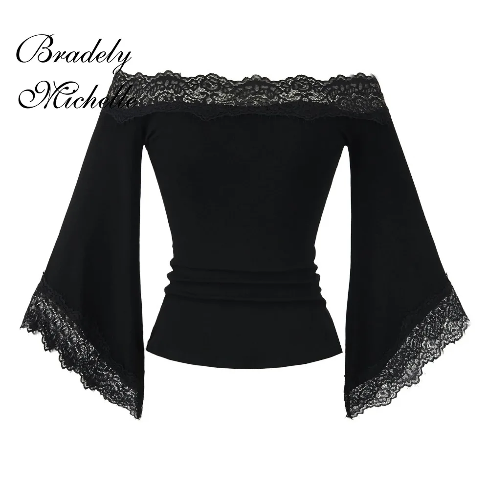 Lace Slash Neck Long Sleeved Solid Color Autumn and Winter Fashion Stretch Women Tops Sexy Pullover Bottoming Blouses T-shirt
Lace Slash Neck Long Sleeved Solid Color Autumn and Winter Fashion Stretch Women Tops Sexy Pullover Bottoming Blouses T-shirt