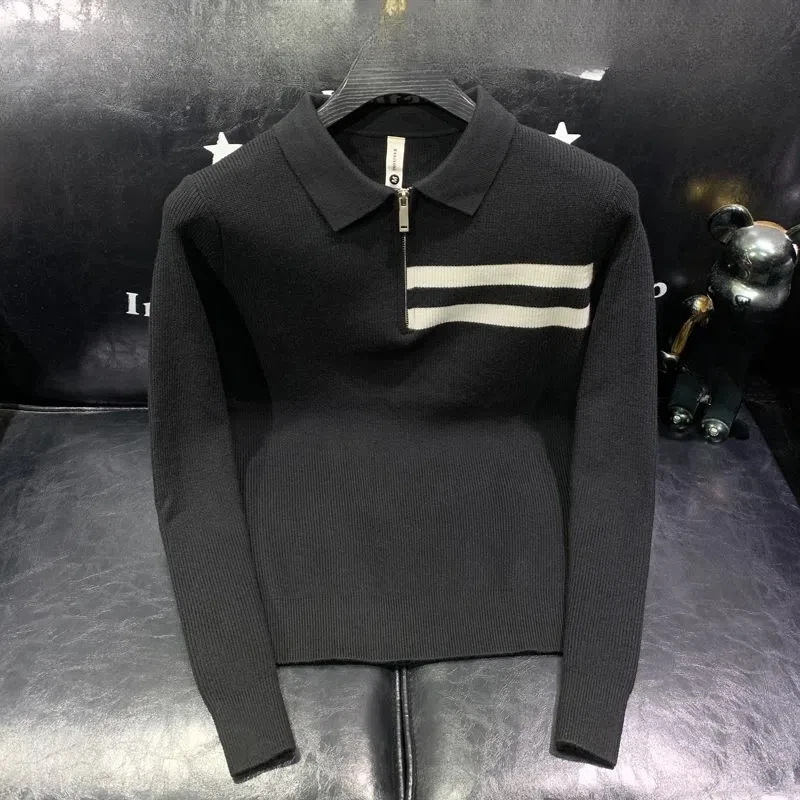 Men's Clothing Lantern Long Sleeve Pullover Turn-down Collar Zipper Sweater Knitted Autumn Winter Contrast Color Vintage Tops
Men's Clothing Lantern Long Sleeve Pullover Turn-down Collar Zipper Sweater Knitted Autumn Winter Contrast Color Vintage Tops