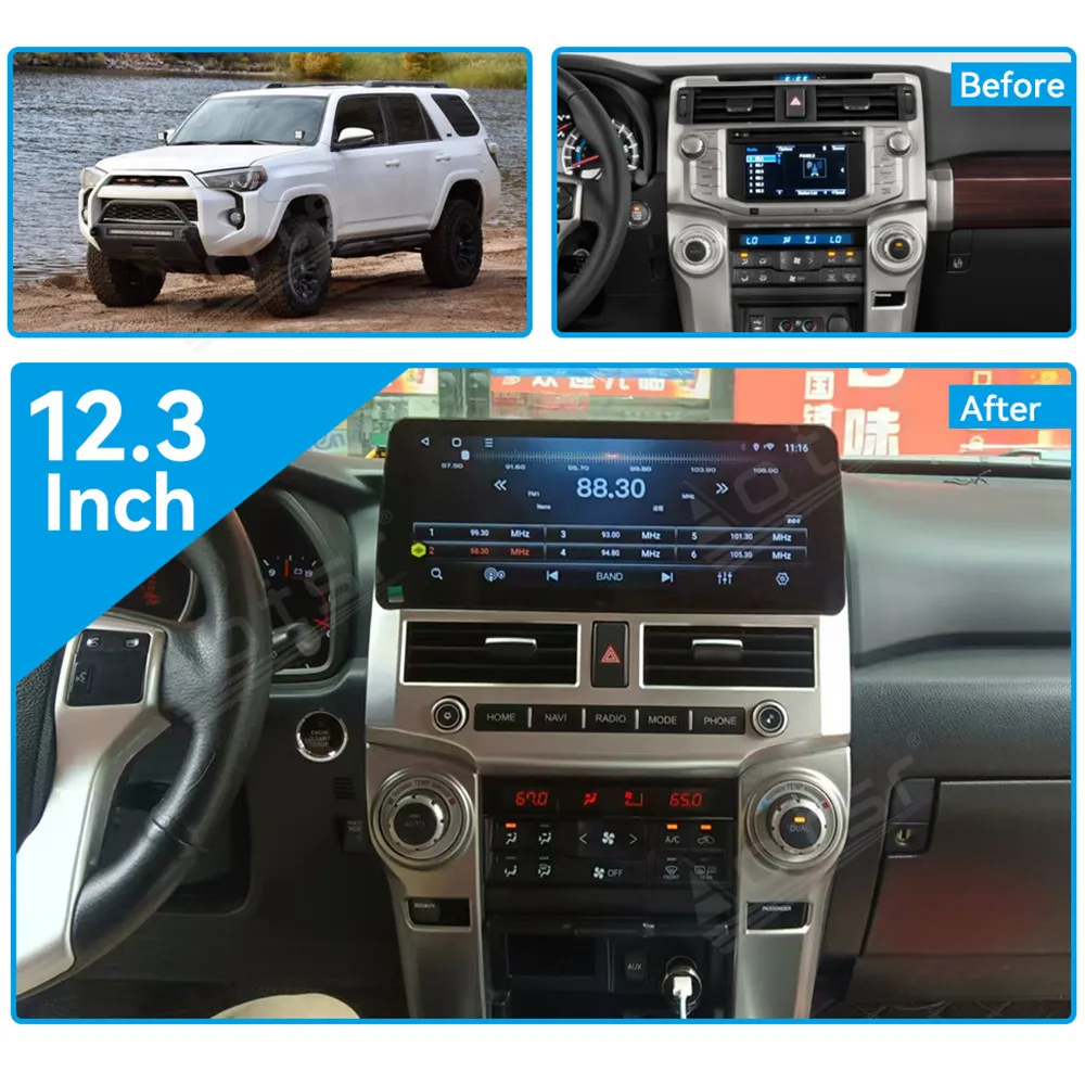 Car Radio CarPlay For Toyota 4Runner 2009-2015 Car Video Player Multimedia Player GPS Navi 12.3 Inch QLED Touch Screen Head Unit
Car Radio CarPlay For Toyota 4Runner 2009-2015 Car Video Player Multimedia Player GPS Navi 12.3 Inch QLED Touch Screen Head Unit