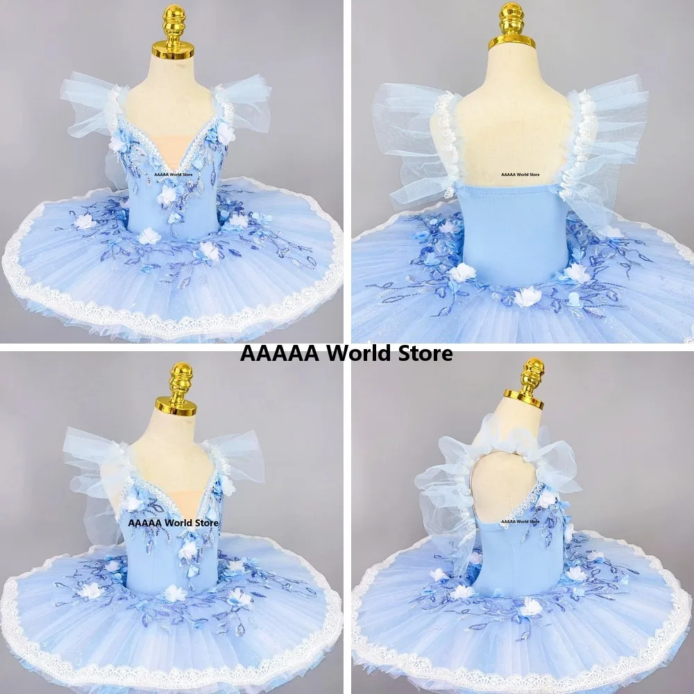 Kids Sky Blue Ballet Tutu Skirt with Sequined Flowers Competition Dance Costume Platter Tutu Ballerina Wear for Girls
Kids Sky Blue Ballet Tutu Skirt with Sequined Flowers Competition Dance Costume Platter Tutu Ballerina Wear for Girls