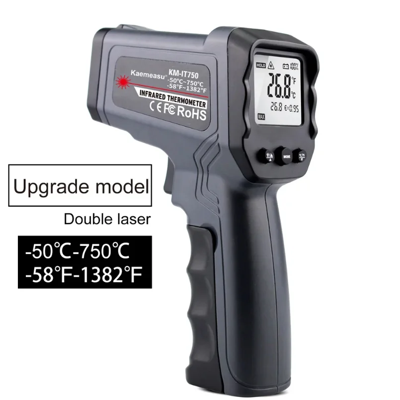 Non-Contact Pyrometer Infrared Thermometer -50~1600C Thermometro LCD IR Laser Digital Temperature Thermometer Gun Pyrometer
Non-Contact Pyrometer Infrared Thermometer -50~1600C Thermometro LCD IR Laser Digital Temperature Thermometer Gun Pyrometer