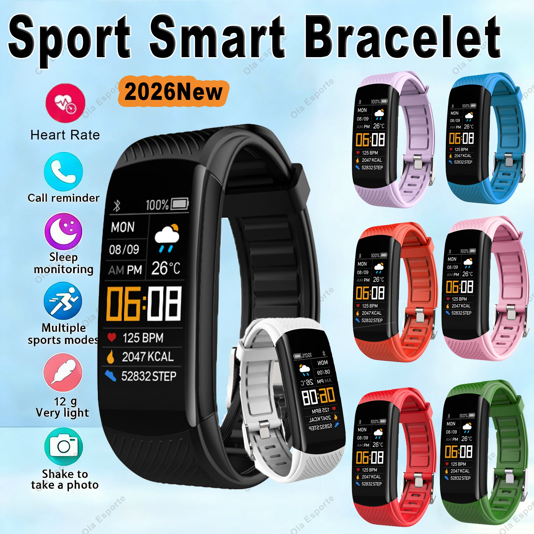 Sport Smart Watch Men Women Heart Rate Health Monitoring Fitness Tracking Step Counting Smart Bracelet USB Charging Smart Band
Sport Smart Watch Men Women Heart Rate Health Monitoring Fitness Tracking Step Counting Smart Bracelet USB Charging Smart Band