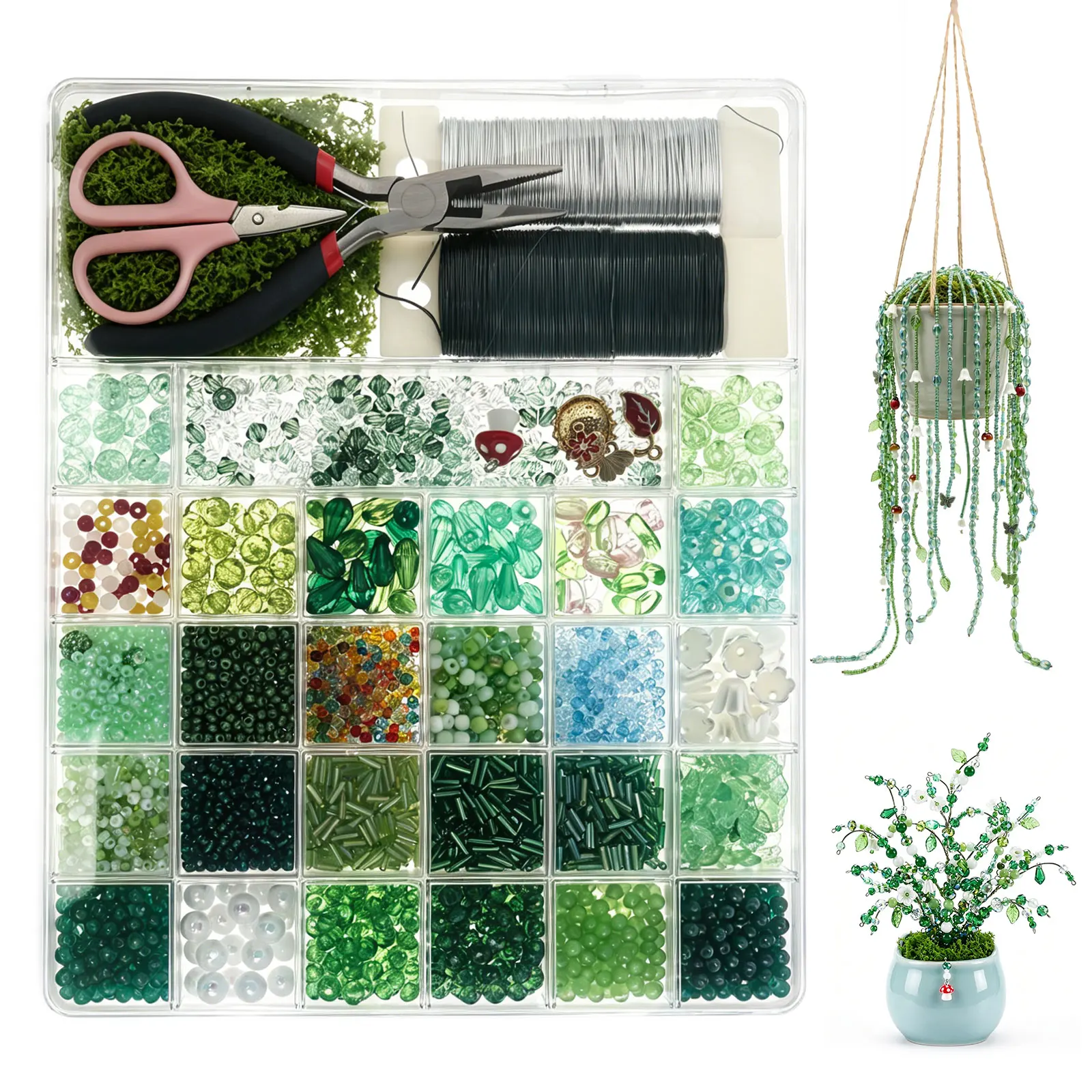 Creative DIY Beaded Plant Kit Forever Plant Craft Hanging Ornaments Beaded Plant Jewelry Making Kit with Full Tool & Storage Box
Creative DIY Beaded Plant Kit Forever Plant Craft Hanging Ornaments Beaded Plant Jewelry Making Kit with Full Tool & Storage Box