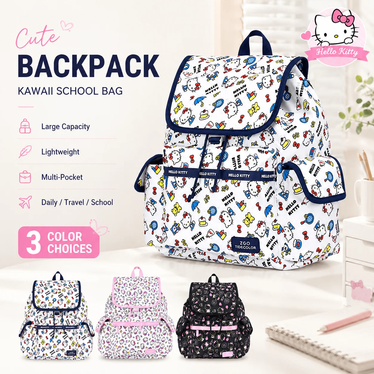 Sanrio Cute Drawstring Flap Backpack Comfort Daily Large Capacity Student Bag School Daily Commute Short Travel Holiday Gift
Sanrio Cute Drawstring Flap Backpack Comfort Daily Large Capacity Student Bag School Daily Commute Short Travel Holiday Gift