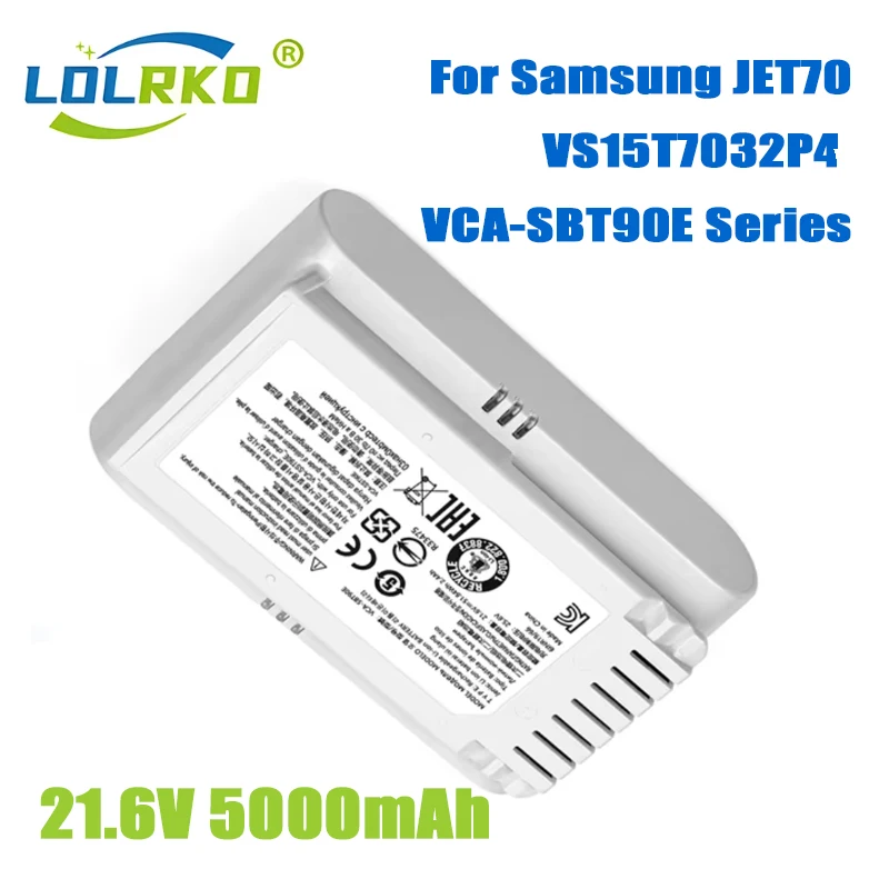 2026 Original replacement battery 21.6 V 5000mAh for samsung jet 70 VS15T7032P4 VCA-SBT90E Vacuum Cleaner Batteries
2026 Original replacement battery 21.6 V 5000mAh for samsung jet 70 VS15T7032P4 VCA-SBT90E Vacuum Cleaner Batteries