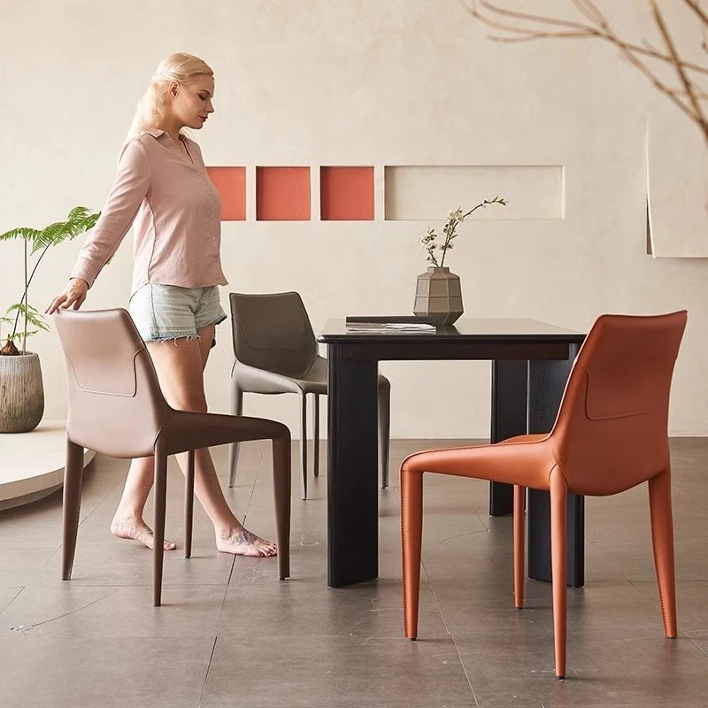 Modern Nordic Dining Chair Saddle Leather Backrest Luxury Home Kitchen Island Stool
Modern Nordic Dining Chair Saddle Leather Backrest Luxury Home Kitchen Island Stool
