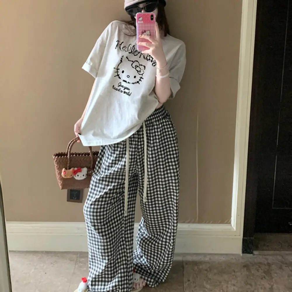 Anime Hello Kitty 2Pcs Cartoon Cotton Short Sleeves Pajamas Set Sanrio Loose Homewear Cute Girls Student Casual Nightwear Suit
Anime Hello Kitty 2Pcs Cartoon Cotton Short Sleeves Pajamas Set Sanrio Loose Homewear Cute Girls Student Casual Nightwear Suit