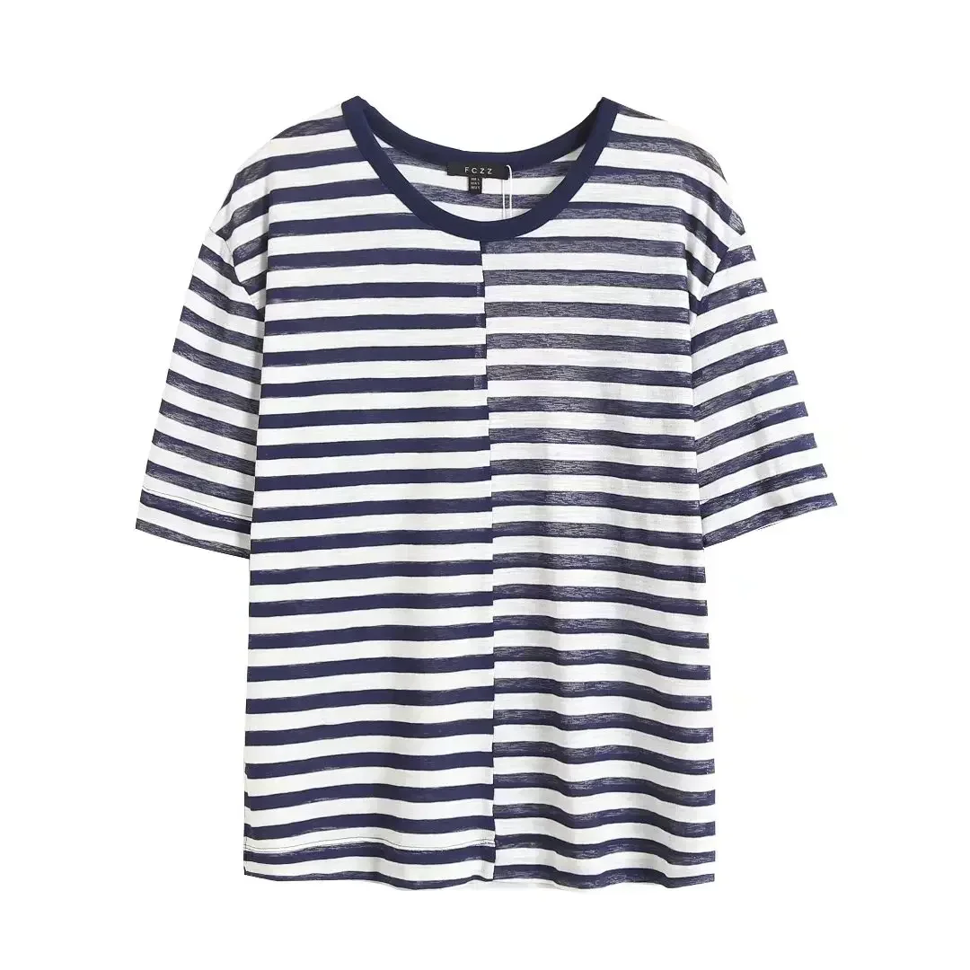 Women's 2023 Fashion Basic Casual Joker Loose Striped Short-sleeved T-shirt Retro O-neck Short-sleeved Women's Chic Top
Women's 2023 Fashion Basic Casual Joker Loose Striped Short-sleeved T-shirt Retro O-neck Short-sleeved Women's Chic Top