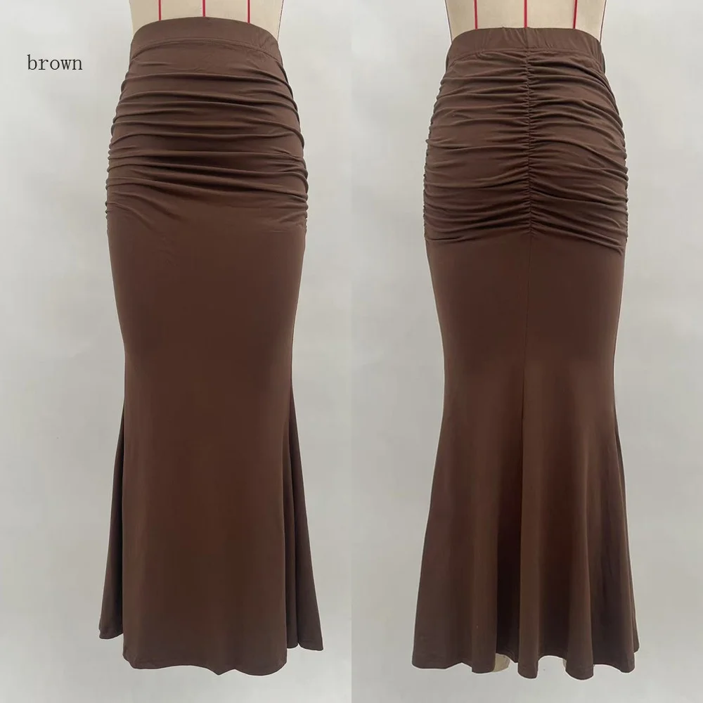 Summer high waist slimming elastic pleated fish tail skirt women
Summer high waist slimming elastic pleated fish tail skirt women