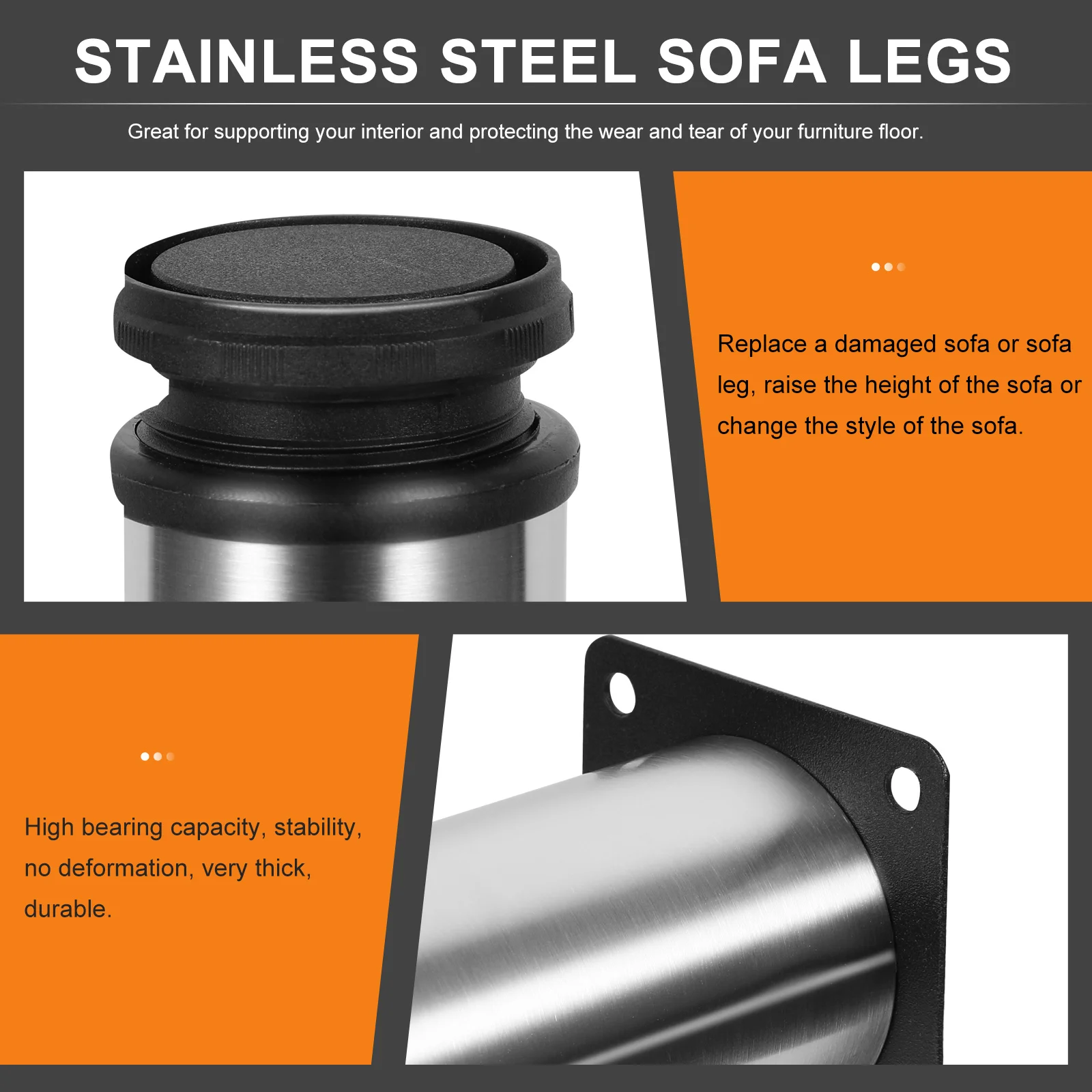 4Pcs Stainless Steel Adjustable Furniture Legs Round Cabinet Sofa Replacement Table Support Legs Durable Hardwearing Stable
4Pcs Stainless Steel Adjustable Furniture Legs Round Cabinet Sofa Replacement Table Support Legs Durable Hardwearing Stable