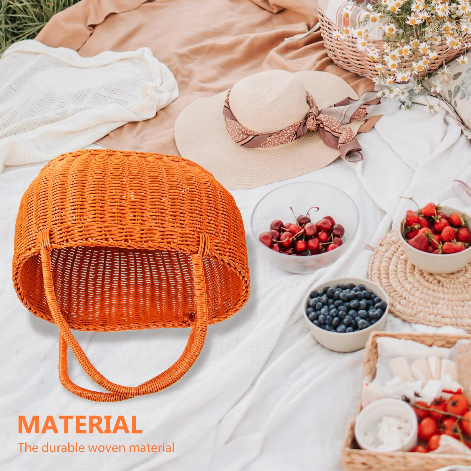 Imitation Rattan Woven Basket Multi-Function Storage Organizer Picnic Handmade Vegetable Fruit Container Portable Shopping
Imitation Rattan Woven Basket Multi-Function Storage Organizer Picnic Handmade Vegetable Fruit Container Portable Shopping