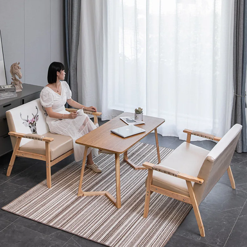 Dessert milk tea shop simple coffee shop negotiation table and chair combination leather leisure sofa coffee table office
Dessert milk tea shop simple coffee shop negotiation table and chair combination leather leisure sofa coffee table office